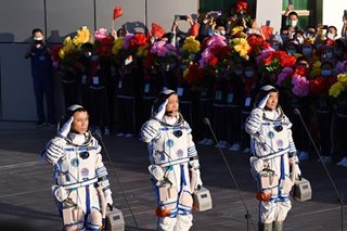 Blast off! Chinese rocket carries first crew to new space station