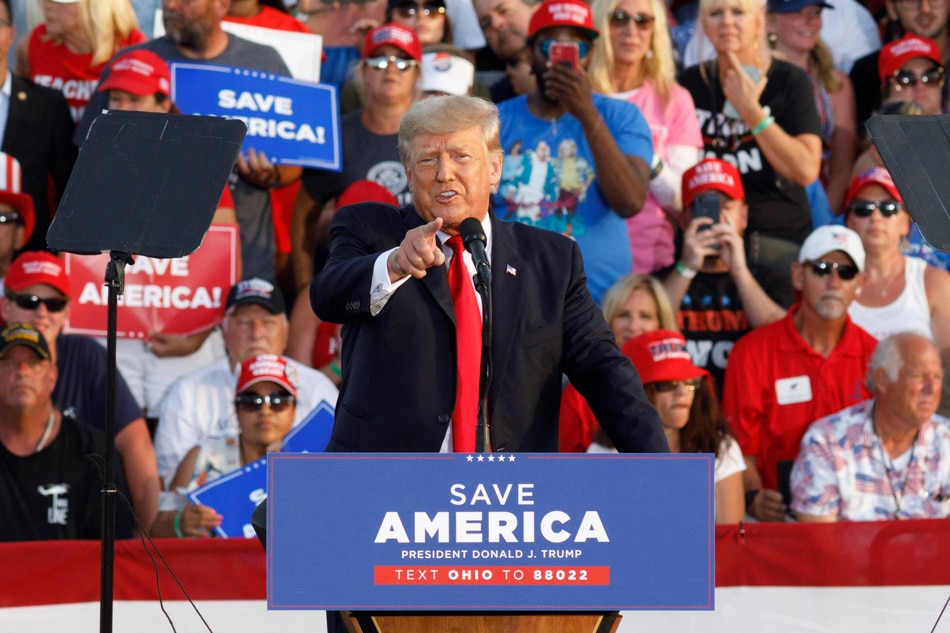 Former President Donald Trump speaks in Wellington, Ohio, on June 26, 2021 in his first big campaign-style rally since leaving the White House. Stephen Zenner, AFP/File 