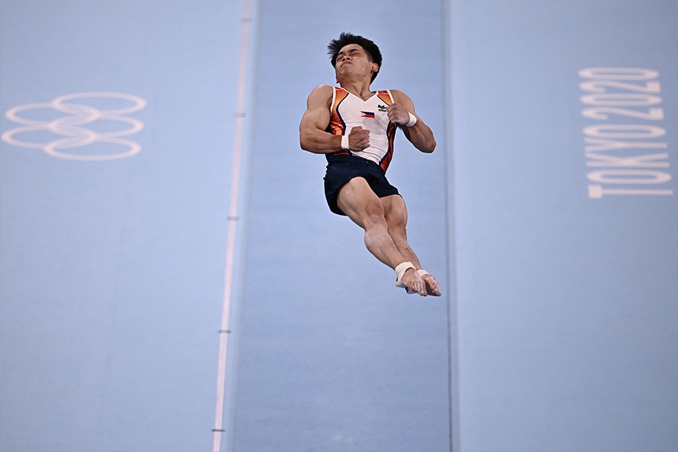 Caloy Yulo in the Olympics. Lionel Bonaventure, AFP