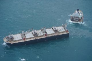 Ship breaks apart off Japan coast, crew safe