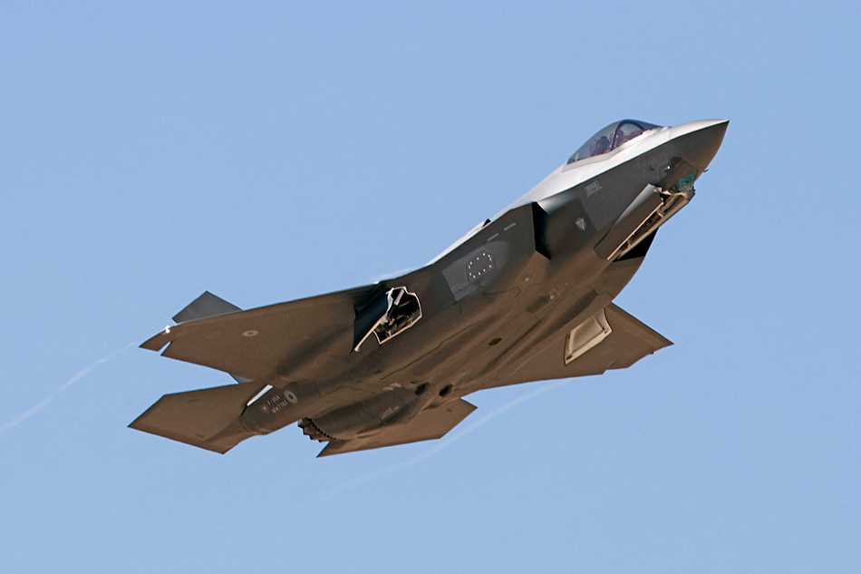 An Italian air force F-35 takes off during the 