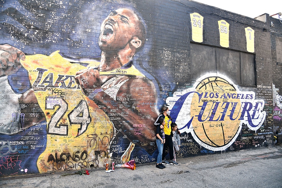 A view of a mural of Kobe Bryant by artist Jonas Never on January 26, 2021 in Los Angeles, California. File photo. Frazer Harrison, Getty Images/AFP