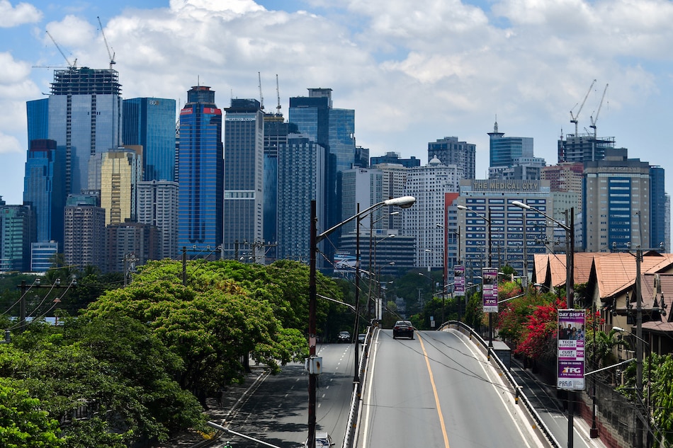 The Metro Manila skyline seen from Pasig City on April 1, 2020. Mark Demayo, ABS-CBN News