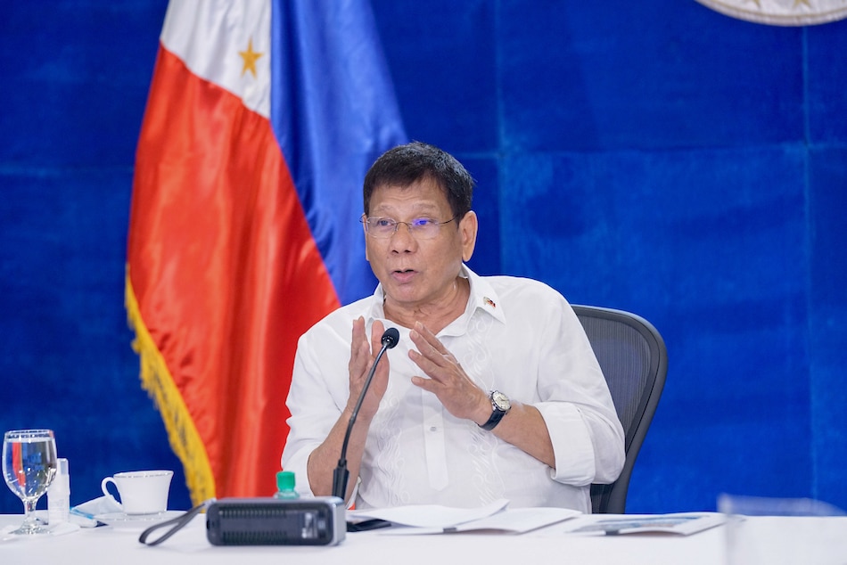 President Rodrigo Duterte gives a public statement from the Arcadia Active Lifestyle Center in Matina, Davao City on Sept. 22, 2021. Simeon Celi, Presidential Photo/File 