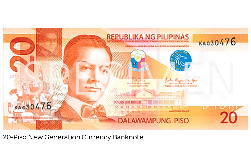 The P20 bill remains as legal tender, according to the Bangko Sentral ng Pilipinas. Photo: BSP