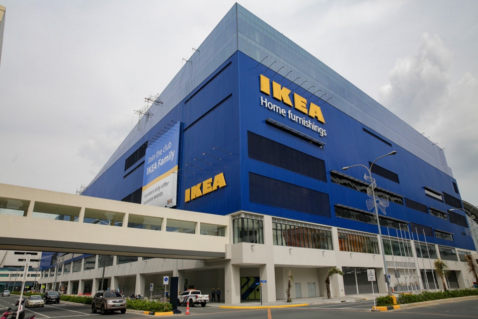The IKEA building facade in Pasay City on November 10, 2021 as it operates 24/7 to cater to online orders from its customers since November 3.   George Calvelo, ABS-CBN News