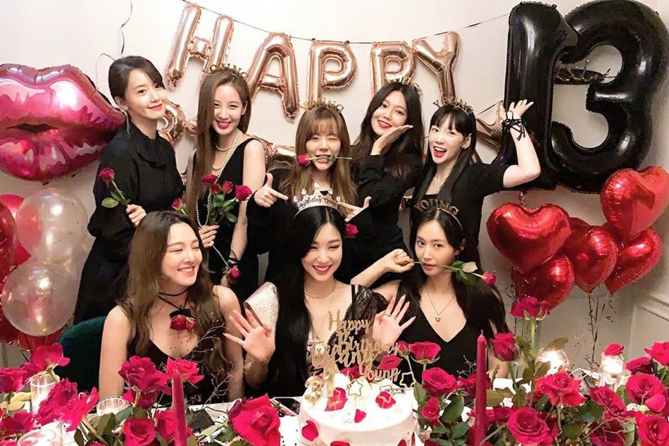 The members of Girls' Generation celebrate the group's 13th debut anniversary last Aug. 5, 2020.