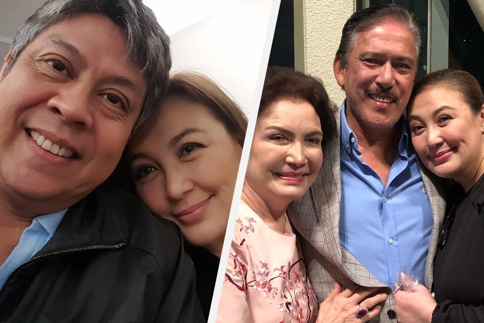 Sharon Cuneta’s husband, Sen. Kiko Pangilinan, and her uncle, Senate President Tito Sotto — the husband of her maternal aunt Helen Gamboa — are both running for vice president in the 2022 elections. The music icon is seen here with Pangilinan in April 2018, their wedding anniversary month; and with Sotto and Gamboa in July 2018, during a get-together. Instagram: @kiko.pangilinan, @helenstito 