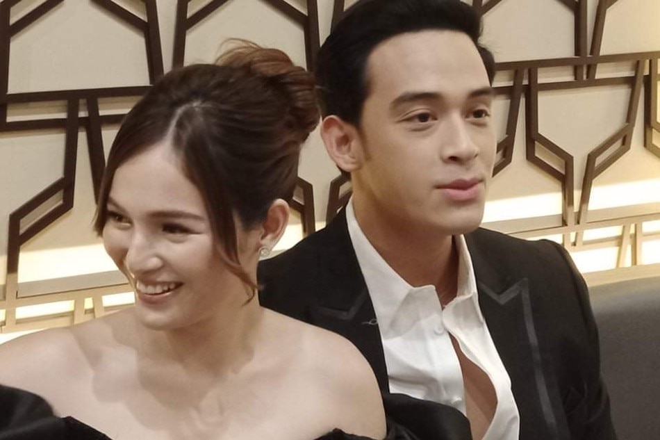 Barbie Imperial and Diego Loyzaga at Wednesday night’s premiere of 'Dulo.' Leah C. Salterio