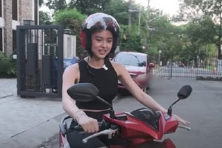 Kim Chiu learns how to ride a motorcycle