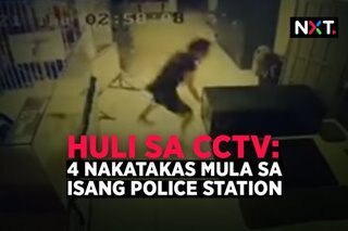 Huli sa CCTV: 4 nakatakas mula sa police station
