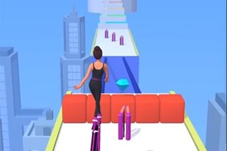 mobile game about walking in high heels