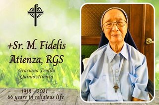 Sr. Fidelis Atienza, Baguio’s famous ube jam ‘mastermind’, dies at 102