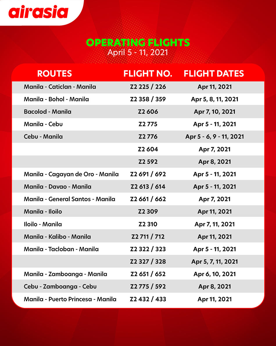 20210406 Airasia Sets New Flights Schedule 