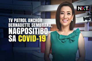TV Patrol anchor Bernadette Sembrano, nagpositibo sa COVID-19