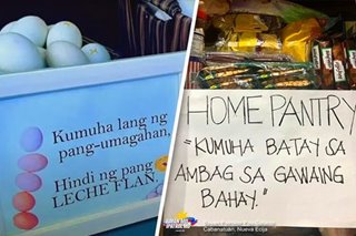 TINGNAN: Ilang pampa-good vibes na linyahan sa community pantries