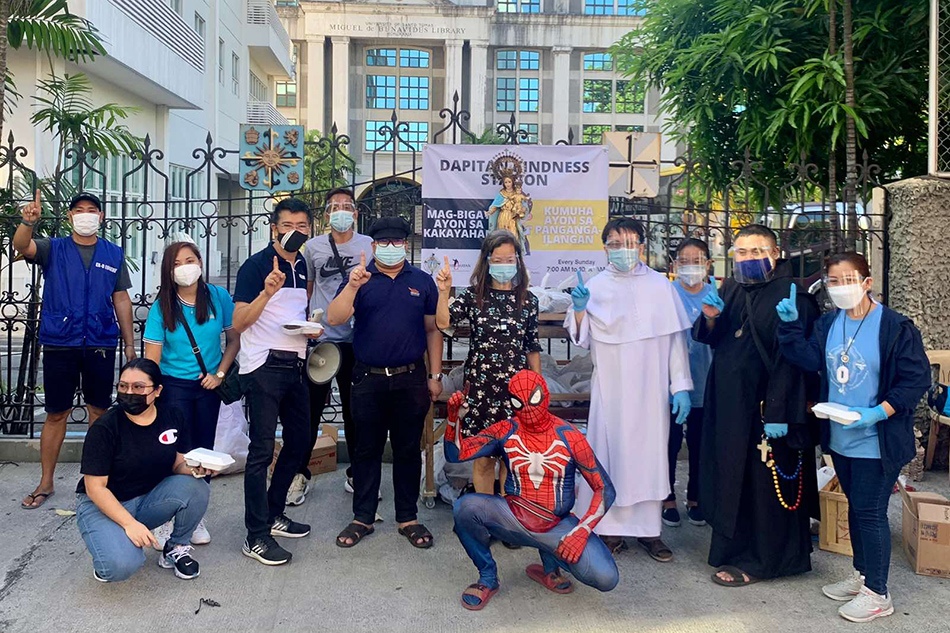 LOOK: Friendly barangay Spider-Man helps out in &quot;kindness station&quot; 2