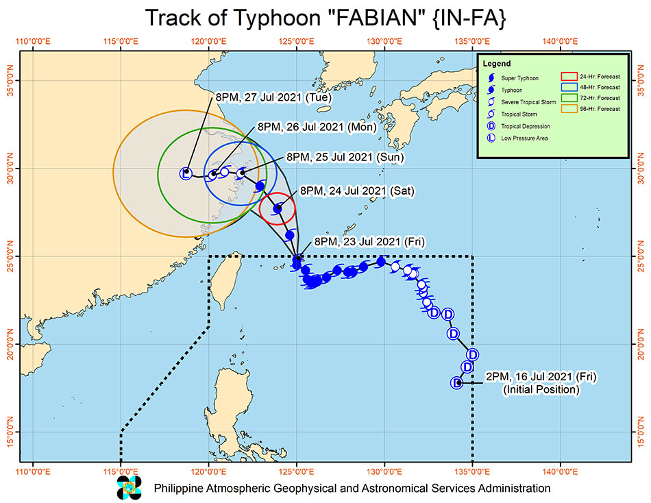 Typhoon Fabian weakens, nears PAR exit - PAGASA 2