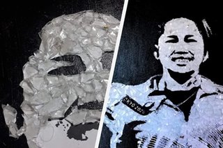 TINGNAN: Broken-glass mosaic art para kay Olympic champ Hidilyn