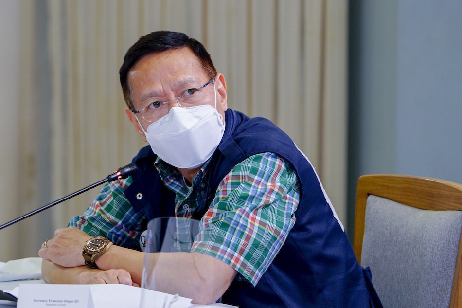 Health Secretary Francisco Duque III during a meeting of the Inter-Agency Task Force on the Emerging Infectious Diseases in Matina, Davao City on March 8, 2021. Joey Dalumpines, Presidential Photo/File