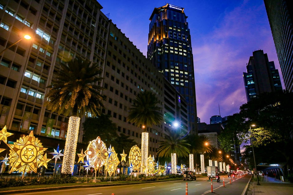 Christmas lanterns light up Ayala Avenue
