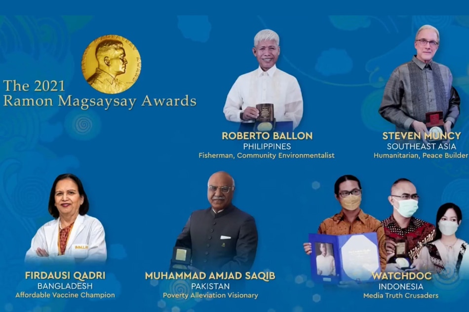 The 2021 Ramon Magsaysay Awardees. Photo from the Ramon Magsaysay Award Facebook page.