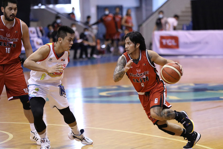 Roi Sumang (6) last saw action in the PBA for Blackwater in the 2020 Philippine Cup. PBA Media Bureau
