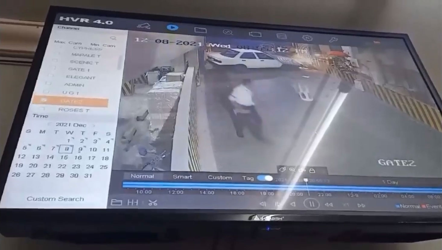 A screenshot of the CCTV footage that recorded the accident.]