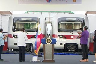 Duterte unveils new MRT-7 trains 