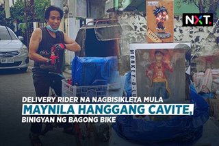 Delivery rider na nagbisikleta mula Maynila hanggang Cavite, binigyan ng bagong bike