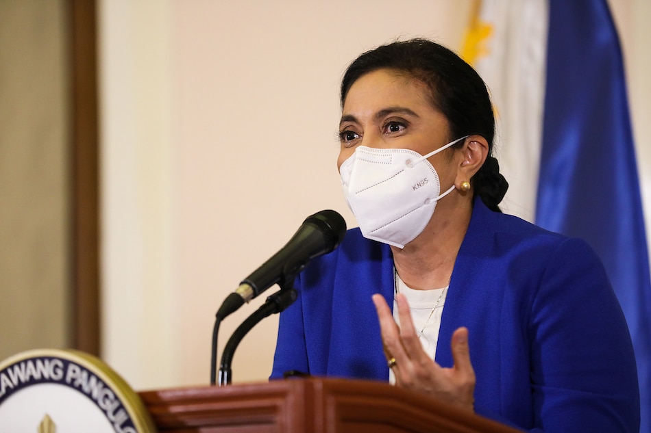 Vice President Leni Robredo speaks during a press conference on Feb. 16, 2021. Jay Ganzon, OVP/File