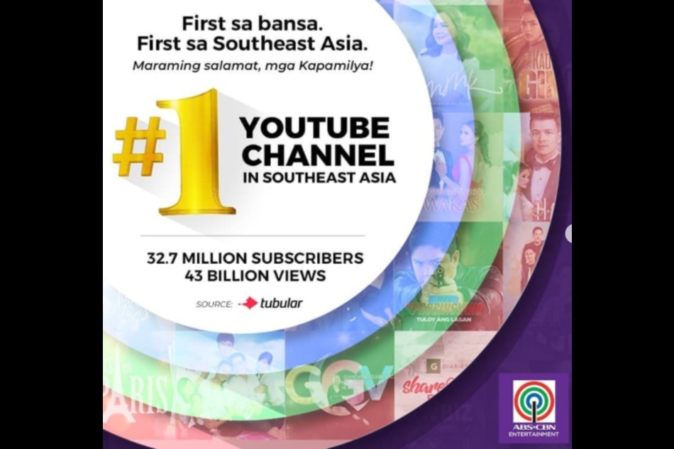 ABS-CBN Entertainment, The Leading YouTube Channel In Southeast Asia ...