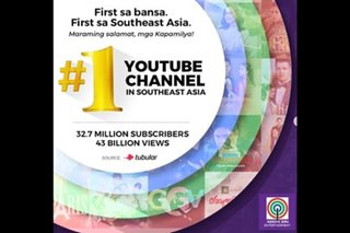 ABS-CBN Entertainment, nangungunang YouTube channel sa Southeast Asia