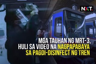 Mga tauhan ng MRT-3, huli sa video na nagpapabaya sa pagdi-disinfect ng tren
