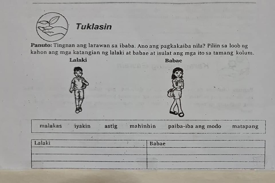 Deped To Revisit Revise Module Depicting Gender Bias Abs Cbn News 9411