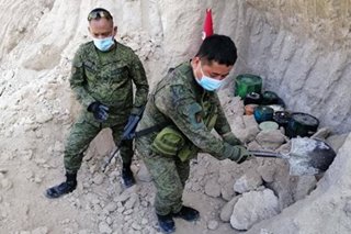 48 narekober na landmine, isinailalim ng militar sa safe detonation sa Cotabato