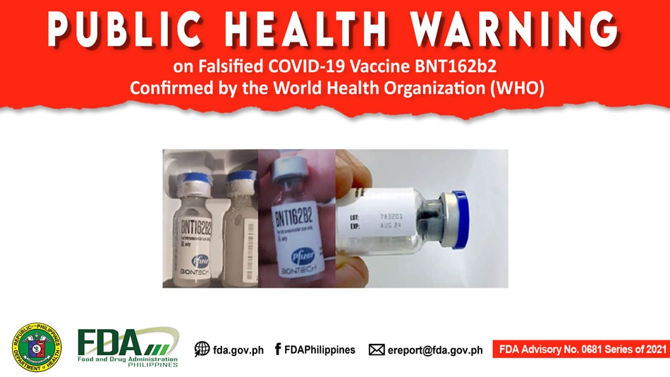 FDA warns public vs fake COVID-19 vaccines 1