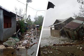 TINGNAN: Mga bahay sa coastal areas sa Samar nasira dahil sa 'Bising'