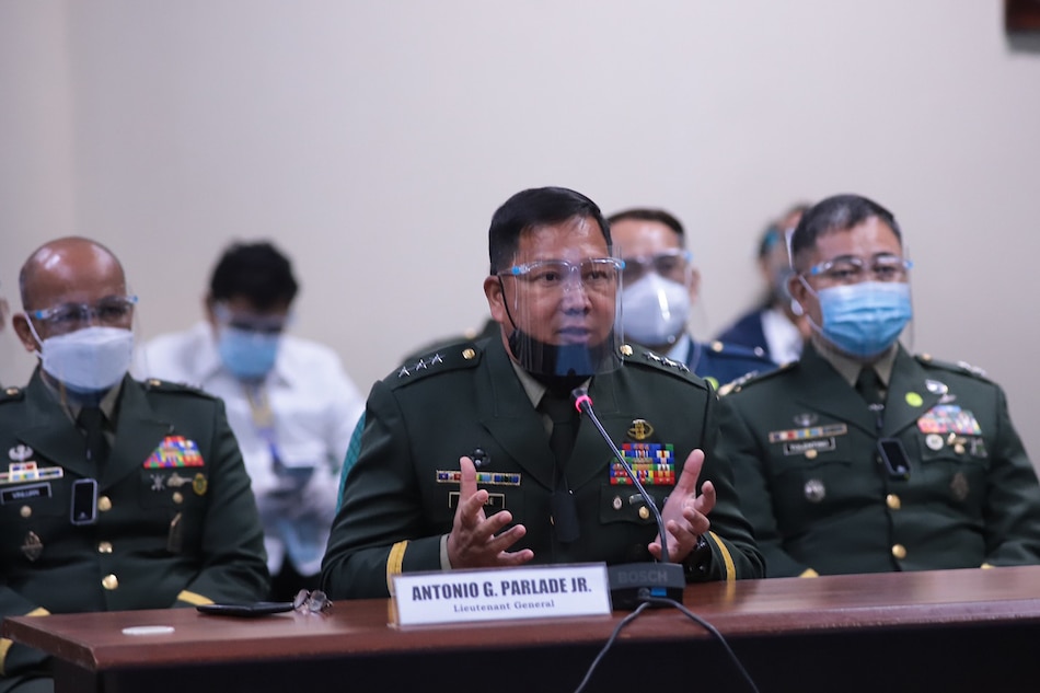 Then Armed Forces of the Philippines (AFP) Southern Luzon Command chief Maj. Gen. Antonio Parlade Jr., appears before the hybrid deliberation of the Committee on National Defense of the Commission on Appointments, Aug. 24, 2020. Henzberg Austria, Senate PRIB