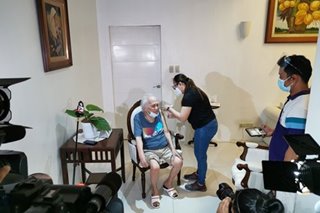 Bed-ridden senior citizens receive COVID-19 vaccine in Marikina City
