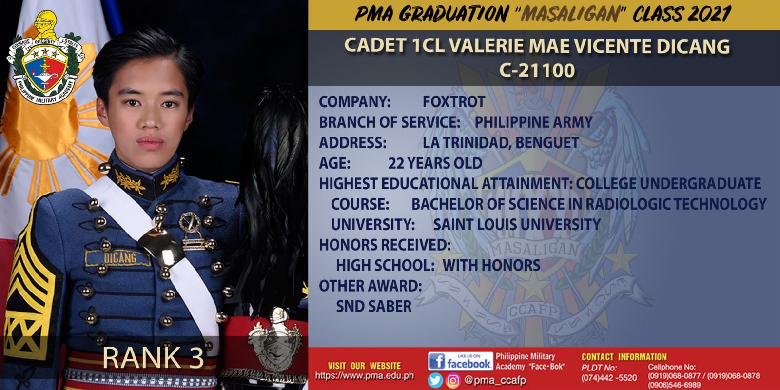 UP Visayas grad tops Philippine Military Academy Masaligan Class 2021 3
