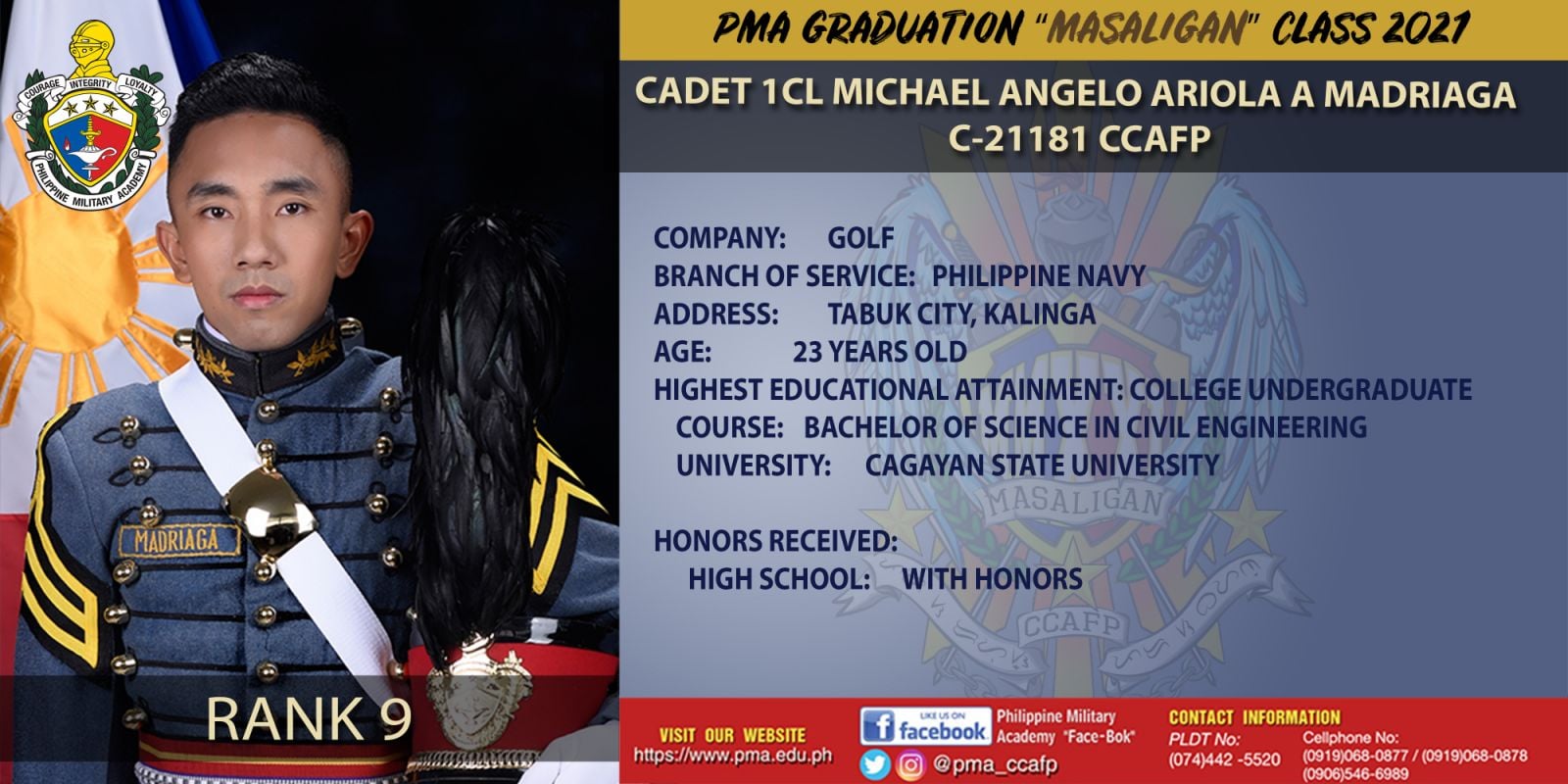UP Visayas grad tops Philippine Military Academy Masaligan Class 2021 9