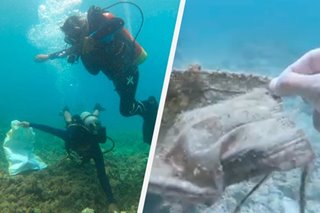 Halos 600 kilo ng basura, nakolekta sa ilalim ng dagat sa Batangas, Samal Island