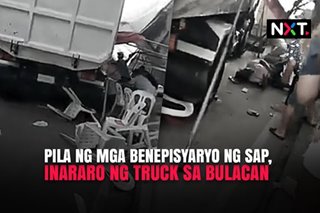 Pila ng mga benepisyaryo ng SAP, inararo ng truck sa Bulacan
