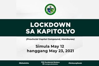 Lockdown sa kapitolyo ng Occ. Mindoro, magsisimula sa Mayo 12