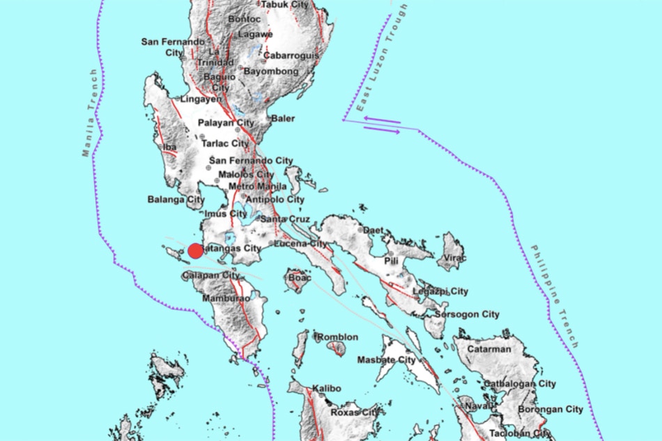 A magnitude 4.8 earthquake strikes Batangas