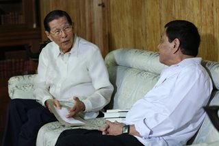 Enrile urges Duterte: Keep 'friendly' approach towards China
