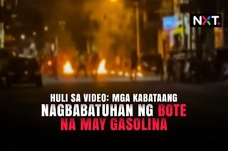 Huli sa video: Mga kabataang nagbabatuhan ng bote na may gasolina