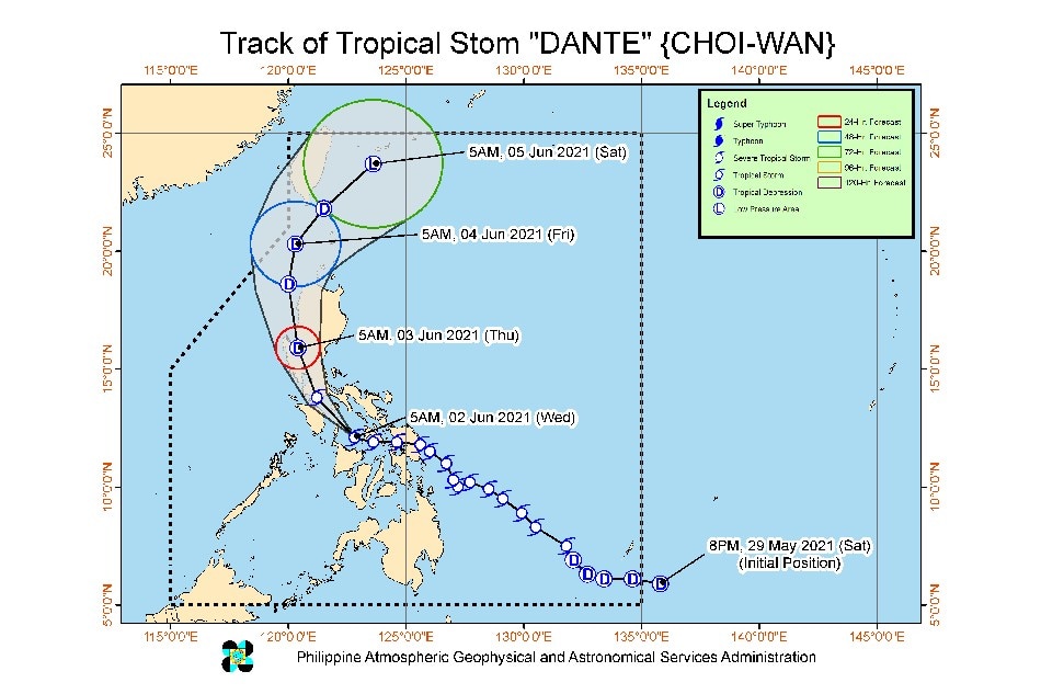 &#39;Dante&#39; keeps strength while crossing Luzon, set for 6th landfall in Bataan 2