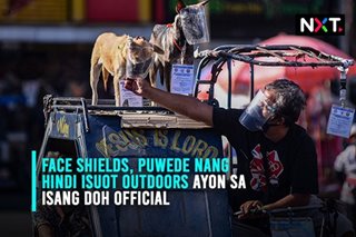 Face shields, puwede nang hindi isuot outdoors ayon sa isang DOH official